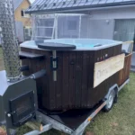 trailerstar hot tub on trailer for sale with powerful stove